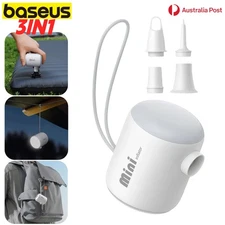 BASEUS 3IN1 Electric Outdoor Mini Air Pump Vacuum Pump Camping LED Light Lamp AU