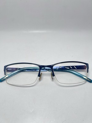 Ellen Tracy BEIJING NAVY 51-19-135 Blue Metal Half Rim Eyeglasses Frames OnLu