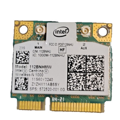 Intel Centrino WiFi Link Wireless-N 1000 (112BNHMW) 802.11b/g/n PCIe Half