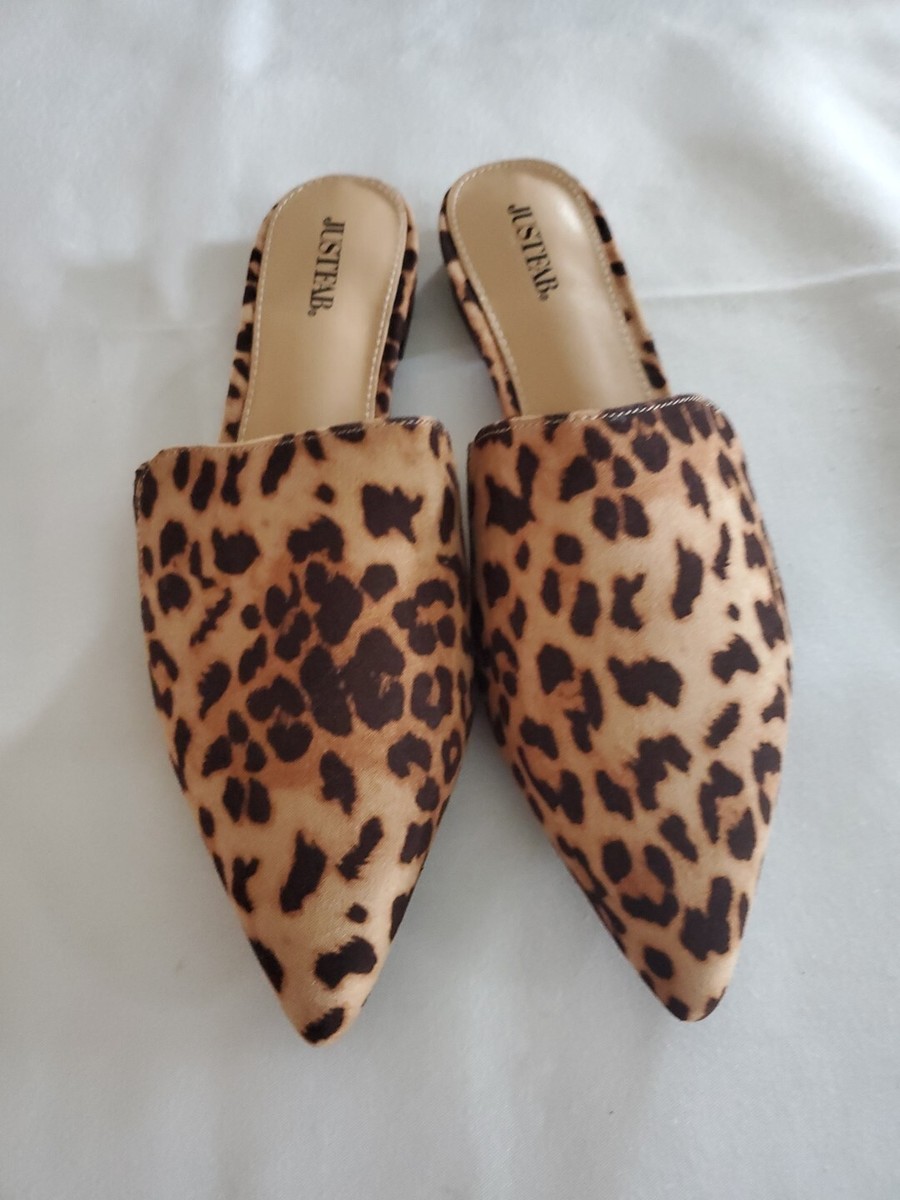 Leopard Flats Leopard Print Mule Slides Leopard Print Pointed