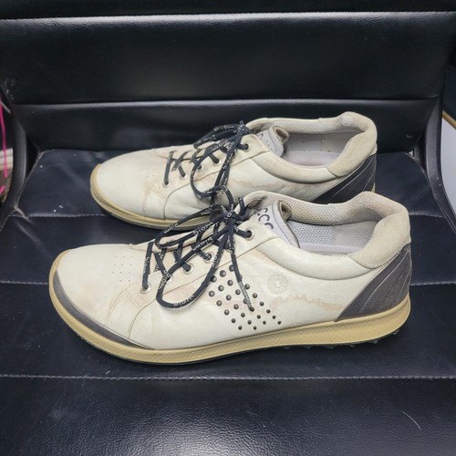 Ecco Shoes Mens 10-10.5 Beige Golf Spikeless Lace Up Sneakers Casual Biom Natura - Picture 4 of 13