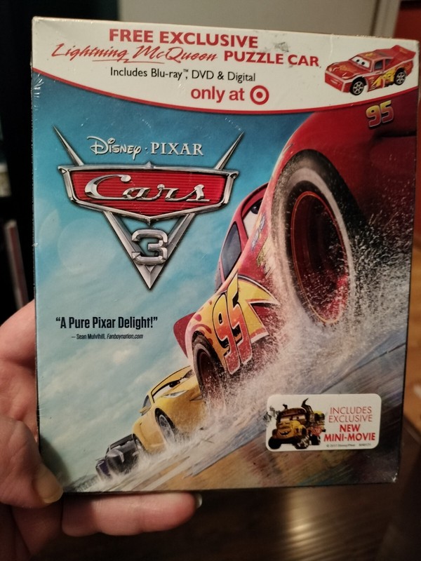 Disney Pixar Cars 3 Blu-ray DVD Digital set Target exclusive puzzle car SEALED