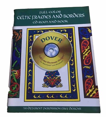 Full-Color Celtic Frames and Borders Cd Rom & Book by Mallory Pearce Pc Mac