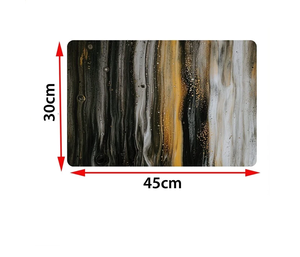 PVC Heat Resistant Dining Table Placemats with Coaster 45cmx30cm Set of 6 US - Image 2 of 3