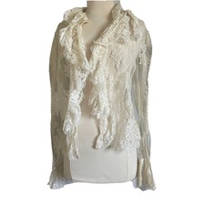 Zimmermann Designer Sheer Lace Gunne Sax Style White Jacket Sz 0