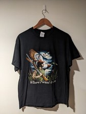 Vintage Y2K Where I Want to Be Duck Hunt Thunder Sportswear Black Large T-Shirt