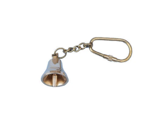 Solid Brass Bell Key Chain Collectible Marine Nautical Key Ring Lot Of 10 Pcs - Image 3 of 4
