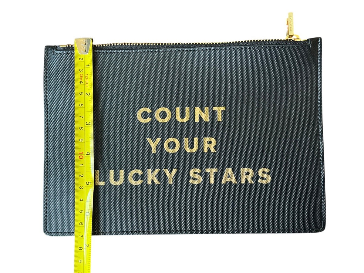 INDIA HICKS Black COUNT YOUR LUCKY STARS Pouch FLAT STANLEY  display picture 1