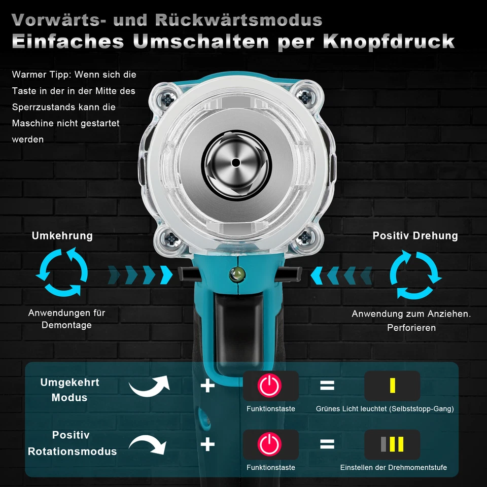 Akku Schlagschrauber 650Nm Elektrischer Akkuschrauber mit 2X 3Ah Akku Ladegerät - Bild 2 von 4