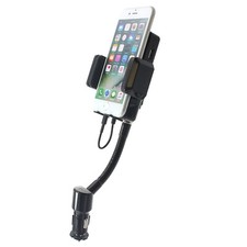 Car Mount FM Transmitter Charger Holder USB Port Swivel DC for Smartphones