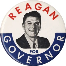 Large 1966 Ronald REAGAN FOR California GOVERNOR Campaign Button