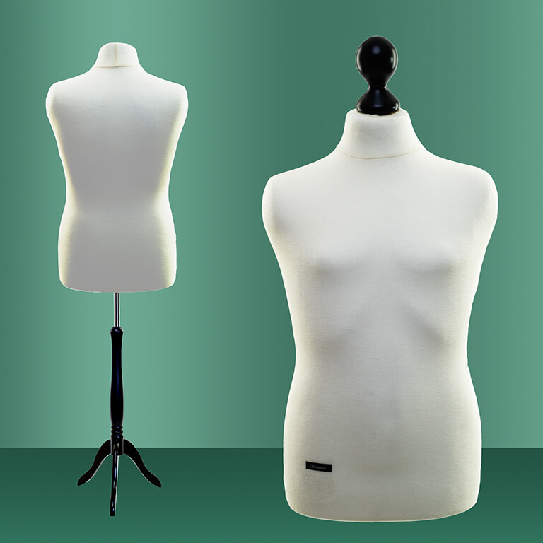 LUCCESI Schneiderpuppe Herren Größe L – Männlicher Torso, Hartschaum, Für Nähen & Design, Ersatzbüste