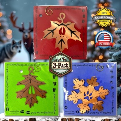 Copper Animal Track Ornaments (Deer, Moose, Wolf) by Semaki & Bird 3-PACK NWD