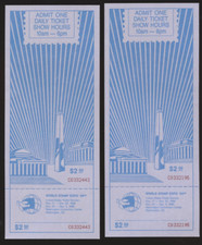 Lot of TWO Admission Tickets to World Stamp Expo 89 Washington DC (Lot 1911)