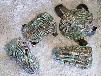 Hand-Carved Foam Tree Bark Armor Set Pauldron Bracers LARP Renfest D&D Cosplay