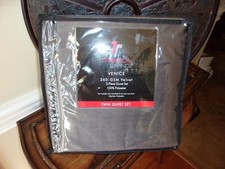 NIP Tribeca Living Venice Gray 100 Polyester Velvet Twin Duvet Cover Set