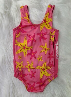 Speedo UV one piece Suit  Ages 2-4 Kids pink Shipped Promptly  