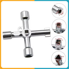 4 Way Utility Key Plumbing Radiator Bleed Gas Electric Meter Stop Cock Tap Metal