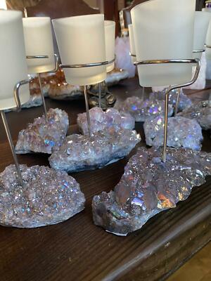 Premium One Degree Angel Aura Group Druzy Candle / 1 Cup Tea Light Holder - 750g