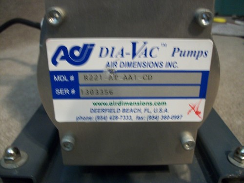 AIR DIMENSIONS R221-AT-AA1-CD DIA-VAC 1/8 HP 115V DIAPHRAGM VACUUM PUMP - Picture 3 of 8