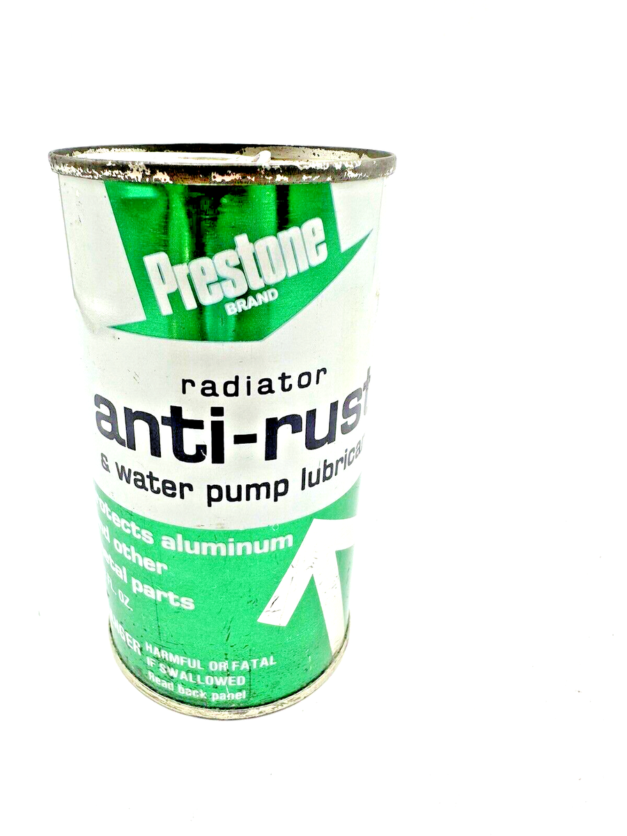 VINTAGE PRESTONE RADIATOR ANTI-RUST & WATER PUMP LUBRICANT 12 FL OZ CAN FULL