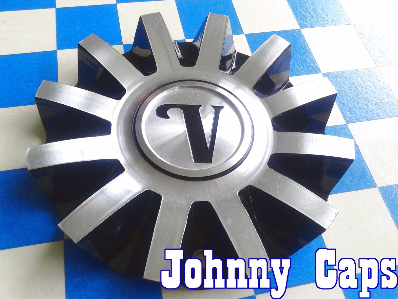 VELOCITY Wheels [56] BLACK/SILVER Center Caps # CS420-IA25M/B  Custom Cap (1)