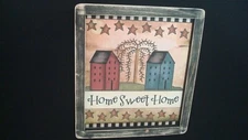 Primitive Country Print *HOME SWEET HOME with 2 SALTBOX HOUSES* 9 1/2" x 10 1/2"