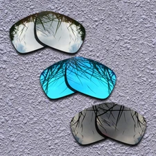 Black&Silver&Blue Replacement Lens For-Oakley Holbrook Mix OO9384 Polarized