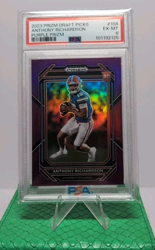 2023 Panini Prizm Draft Picks Anthony Richardson Rookie Purple Prizm /75 PSA 6