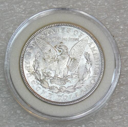 1921-S Morgan dollaro d'argento AU/BU lucentezza gelida brillante con cappuccio ermetico #F907 - Foto 3 di 4
