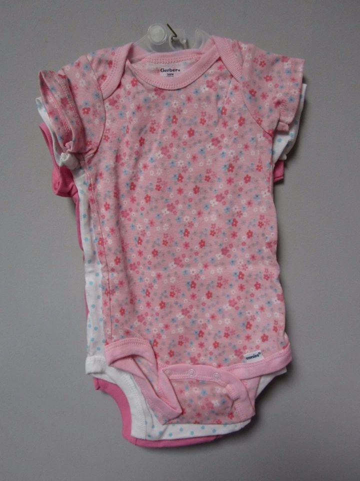 Gerber Bebé Niña 3 Piezas Rosa "Amor" Mono Talla 3-9M ROPA BEBÉ DUCHA REGALO Foto 3 de 4