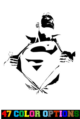 Vinyl Decal Truck Car Sticker Laptop - DC Comics Superman Clark Shirt Open