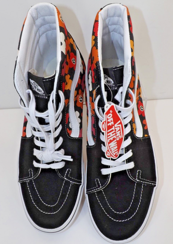 Vans Sk8 Hi Shoes Floral Black Skateboard Sneaker Canvas - Men's size 13 - Picture 4 of 11