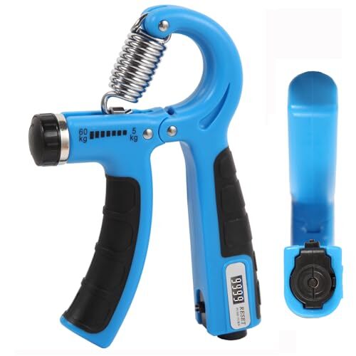 Grip Strength Trainer with 2 PCS, Hand Grip Strengthener Adjust Blue 1pcs