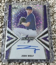 2019 Leaf FLASH Josh Wolf RC Rookie On CARD AUTO Purple Prizm Refractor /25