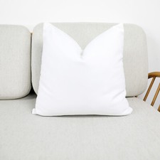 White Monochrome Plush Velvet Scatter Cushion Covers with Contrasting Piping 