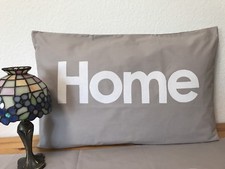 Landhausstil Kissenhülle,Kissenbezug,Landhaus Dekokissen*Home*taupe/weiß 40x60cm