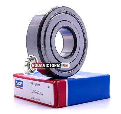 SKF 6305 ZZ DEEP GROOVE BALL BEARING, METAL SHIELDED 25x62x17 mm