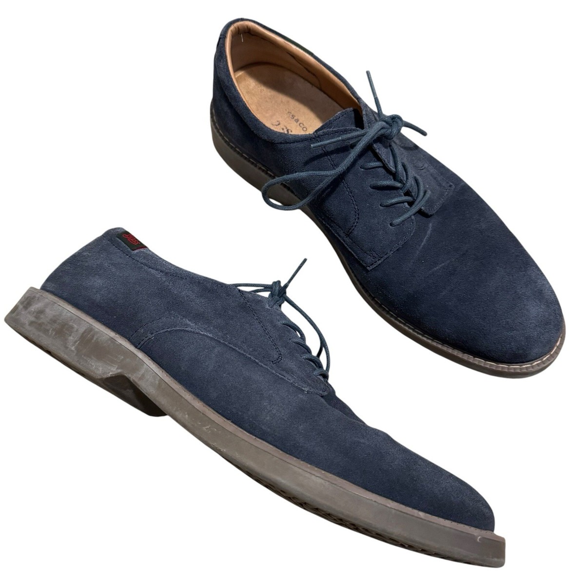GH Bass Pasadena Navy Blue Suede Buck Oxford Shoes Size 11.5  display picture 3