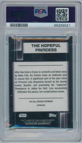 2021 The Hopeful Princess Topps Chrome Star Wars Galaxy Refractor #82 SP PSA 9 - Picture 2 of 3