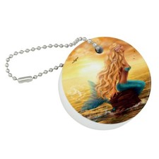 I Believe in Mermaids Tropical Beach Floating Keychain Round