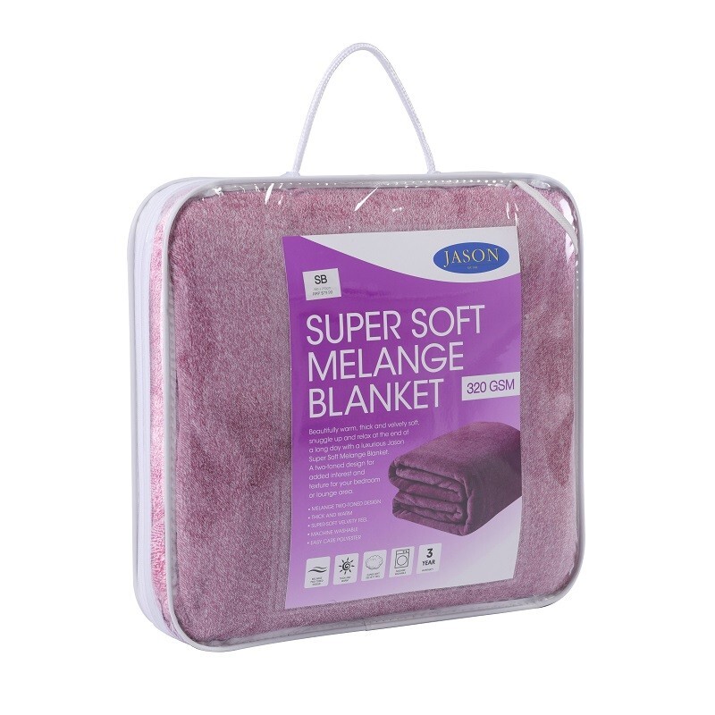 Jason Super Soft Melange Blanket (Plum) Single eBay