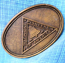 Telephone Pioneers Of America Belt Buckle TPOA Commemorative Vintage 70s .TAZ194