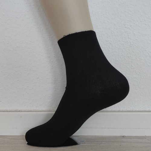 4 Par Corto Calcetines para Diabéticos Algodón sin Goma Costilla Negro - Imagen 4 de 5