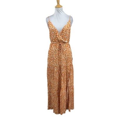 Lulus Dress Womens M Medium Forever Blooming Floral Short Lining Tiered Maxi