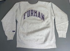 Vintage 1980s Furman University Gray Reverse Weave Jansport Sweatshirt Small USA