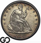 1858-O Seated Liberty Half Dollar, Nice Strike, Choice Unc++ Better Date!