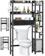 Over The Toilet Storage, 7 Tier Bathroom Organizer with Reversible Side Shelf...