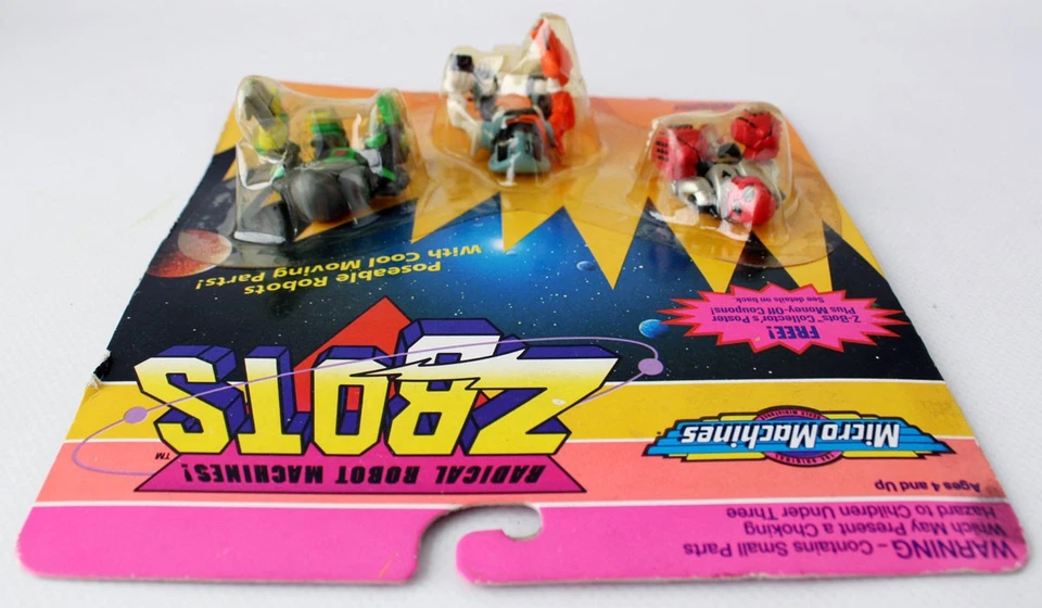 RARE VINTAGE 1993 MICRO MACHINES ZBOTS CLAXON RADIUS NEPTOON GALOOB NEW SEALED! - Image 4 of 4
