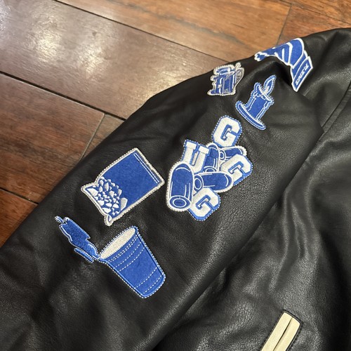 Lil Bink Generational Curse Leather Jacket L Varsity Jacket With Patches - Picture 2 of 11